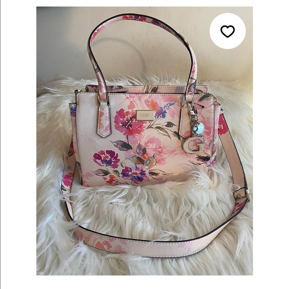 💖 NWT Guess Pink Floral Pish Posh purse - Picture 6 of 7